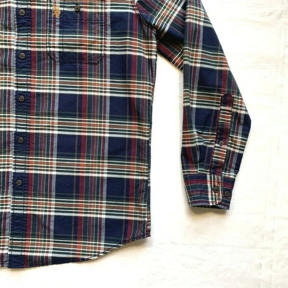 NEW US Polo Assn Plaid Button Down Shirt Long Sleeve Cotton Blend Pocket Thick M - Picture 7 of 12